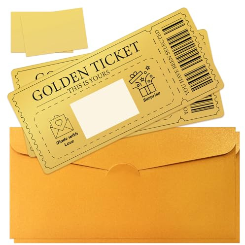 YHTCC 2 PCS Golden Ticket DIY Personalised Scratch Cards, Surprise Cards