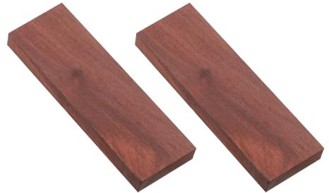 QUARKZMAN 2 Morceaux de Bois Dur 12cm X 4cm X 1cm Blocs Exotiques Naturels Non Finis Planches pour Projets de Menuiserie Bricolage, Marron Foncé