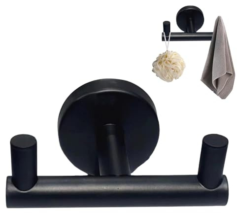 Double crochet de salle de bain,crochets doubles de salle de bain pour serviettes, Crochet organisateur de clés, Patère pour cuisine salle de bain, crochet pour peignoir en acier inoxydable, crochets