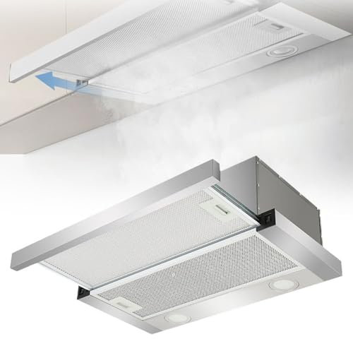 Hotte aspirante en acier inoxydable, aspiration supérieure de 600 mm, souffleur rétractable avec lumière LED, sortie d'air de 150 mm, filtre de séparation des fumées d'huile pour cuisine et restaurant