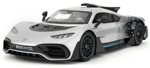 imtfzct 1:18 Mercedes-AMG ONE Diecast-Modellauto Sammlermodell aus Metall mit Sound- und Lichteffekten und Rückzugfunktion Festliches Geschenk in Silber