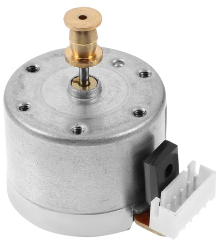 Grammophonmotor 6-12 V Ersatzmotor aus Metall für Schallplattenspieler | Silber, 0,03 A Stromaufnahme, bis 4000 Drehzahl, 2 Nm Drehmoment, für Vinyl und Phonographenbetrieb