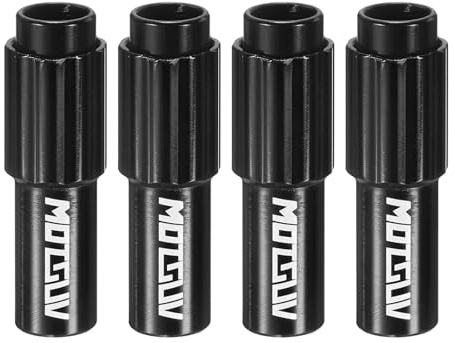 sourcing map 4pcs Bike Inline Cable Adjuster Aluminum Alloy Brake Cable Gear Shift Connector Indexed Inline Cable Tension Adjuster Housing Screws for Mountain and Road Bikes, Black