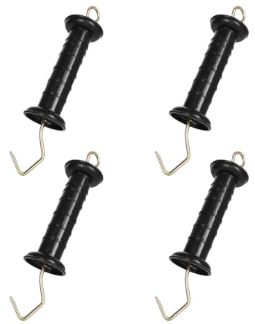 tintoke 4Stk ToreGriffmitHaken,Torgriff StandardmitHaken,Elektrozaun-Torgriff,Zauntorgriffe,Torgriff mit Haken für Weidezaun,Torgriff weidezaun,Weidezaun Torgriffe,passend für Weidezaun-Weidetor