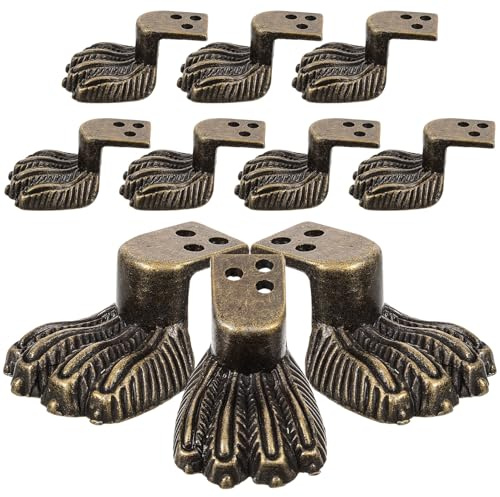 IWOWHERO Eckenschützer Dekorative Vintage Möbelfüße aus Aluminiumlegierung 10 Stück Einfache Montage für Schmuckkästchen und Holzkisten für Tischkanten und Boxen