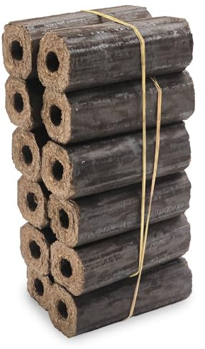 Heat Logs – Pack of 12 – Ready to Burn Certified – Clean, Dry & Easy to Light – Compressed Wood Briquettes for Stoves, Open Fires & Chimeneas