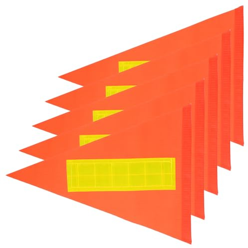Hohopeti Set 5 Pezzi Bandiere di Sicurezza Riflettenti per Biciclette, Bandiere di Attenzione in Pvc Resistenti al Vento e Pioggia, Decorazione Portatile per Ciclisti ad Alta Visibilità