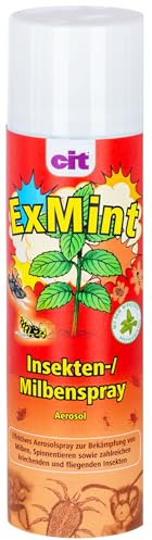 cit Insektenspray ExMint, Insekten- und Milbenspray, 400ml/Sprühflasche, für Hühner und Geflügel, Innenbereich, natürliches Pfefferminzöl