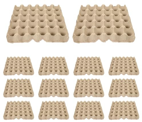 TOMETURE 15 scatole per uova: cartoni per uova sfuse - 30 pezzi, vassoio di carta biodegradabile, riutilizzabile, impilabile, per decorazioni di galline, anatre, stile rustico e festivo.