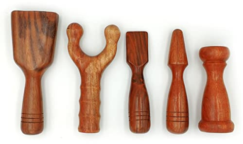 Thai Tok Sen, set per massaggio a martello, in legno duro, per massaggio a percussione tailandese, 5 pezzi