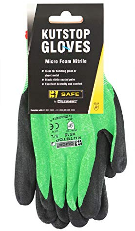 KUTSTOP - Guantes de nitrilo (microespuma, talla grande), color verde