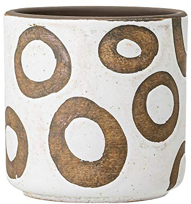 Bloomingville Maceta Decorativa, Color Blanco, Terracota
