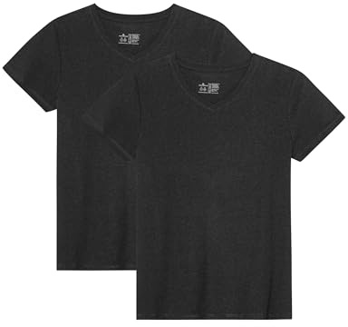 DANISH ENDURANCE Camiseta Mujer Algodón Orgánico, Manga Corta, 2 Pack