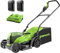 Greenworks 48V( 2x24V) Cordless Lawnmower for Lawns up to 200m², 36cm Cutting Width, 40L Grass Catcher with 2x2Ah Battery and Dual Slot Charger. 3 Year Guarantee, GD24X2LM36K2x