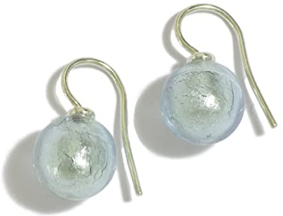 aretes de cristal de Murano color lila