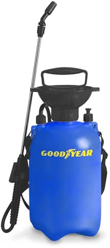 GoodYear - Spruzzatore a pressione manuale, 5 litri, ugello in ottone regolabile, 2 bar, spruzzatore multiuso per giardino, frutteto, pulizia e uso domestico