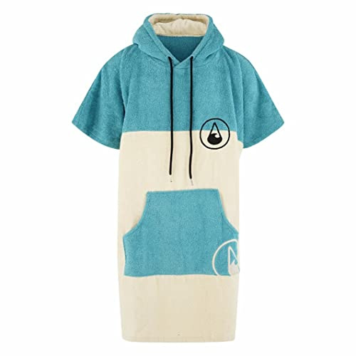 WAVE HAWAII Poncho Lagos Badeponcho 100% Baumwolle für Körpergrößen von 155-185 cm Umkleidehilfe für Schwimmen Strand Surfen Badetuch mit Kapuze Duschponcho für Damen Herren Erwachsene