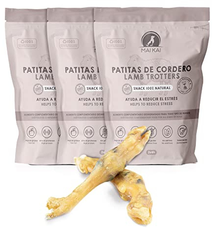 MAIKAI Hundeknochen vom Lamm Getrocknet 3er-Pack x 2 Stück - Lammknochen Hundeleckerlis Natürliche Alternative zu Knochen Hundesnacks Barf Diät Gesunde Leckerlis