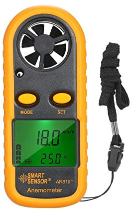 YJYGR Portable Hand-held Anemometer High Precision Speed Measuring Instrument Speed Meter Anemoscope Wind Speed and Air Volume Tester AR816+