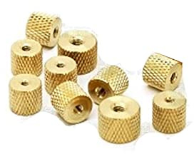 NUJIA M2 M2.5 M3 M4 Rändel Messing Daumenmutter Messing Rändelmutter Zylindrische Anpassung für Wasserkühlung PC-Gehäusemodell (Größe : M2.5 10pcs)