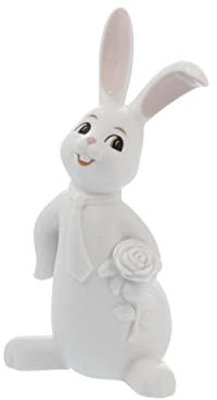 Goebel Hase Figur I'm Waiting for You, aus Porzellan hergestellt, Maße: 9 x 6,5 x 16 cm, 66-845-18-1, Weiß
