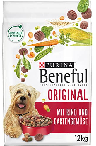 Beneful Original Hundefutter trocken, mit Rind und Gartengemüse, 1er Pack (1 x 12kg)
