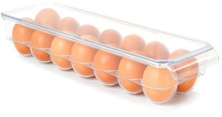 CABLEPELADO Organizador de Huevos para Frigorífico, Huevera de Plástico, Estuche para Frigorífico, Recipiente Transparente Libre de BPA