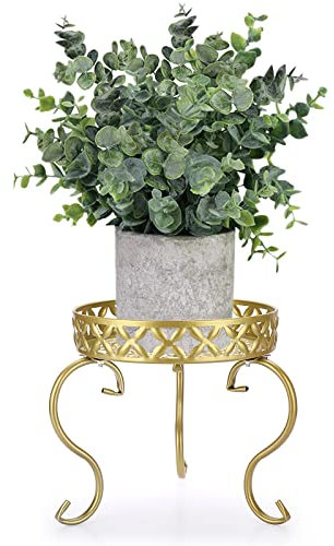 IGNPION 1 supporto per piante in metallo artistico per piante, supporto per fioriere in vaso per interni ed esterni, oro (non includere pianta)