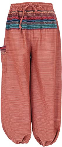 GURU SHOP Leichte Yogahose, Tai Chi Hose, Goa Hose, rostorange