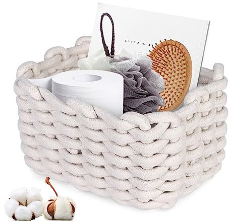 Aufbewahrungskorb Baumwolle, Strickkorb Baumwolle, Aufbewahrung Körbe, Aufbewahrungskorb Geflochten, Organizer Flechtkorb, Aufbewahrungsboxen Organisatoren für Babyzimmer