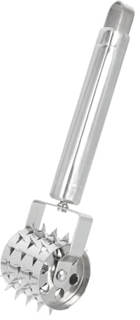 PRETYZOOM Meat Tenderizer Stainless Steel Portable Meat Looser Steak Mallet Kitchen Gadget for Home Use Softener Rolling Spikes for Tenderising Hammer