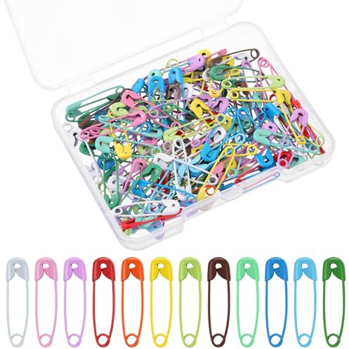 130 Stück Mini-Sicherheitsnadeln – kleine Sicherheitsnadeln aus Farbig Metall für Kleidung, Handwerk, Nähen und Schmuckherstellung (19 mm)