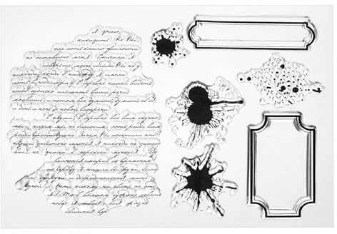 PATIKIL Transparent Silicone Stamps, 1 Pcs T1376 Ancient Text Text Clear Stamps for Card Making Decoration DIY Scrapbooking Embossing Album Decor Craft, Clear