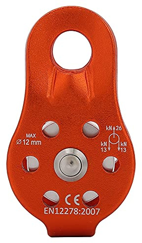 BONKZEBU Polea de Escalada 26 KN, Polea de Escalada de Aluminio, Polea de Escalada de Aluminio, para Escalada con Cuerda de 12 Mm. (Naranja)