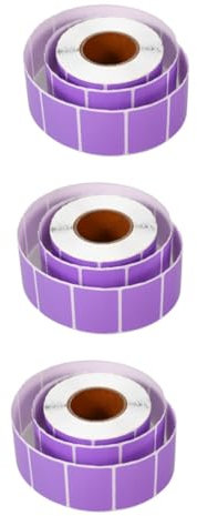 STOBOK 3rollen Rollende Selbstklebende Etiketten Farbige Thermische Druckerpapier-sticker Matte Oberfläche Für Versand Büroanwendungen Und Kreative Projekte
