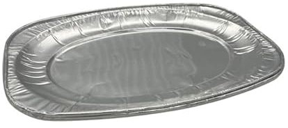 C&S Homestore 3 x Aluminium Foil Serving Platters, Rectangular Oval Aluminium Foil Food Serving Trays Dish 35cm x 24cm