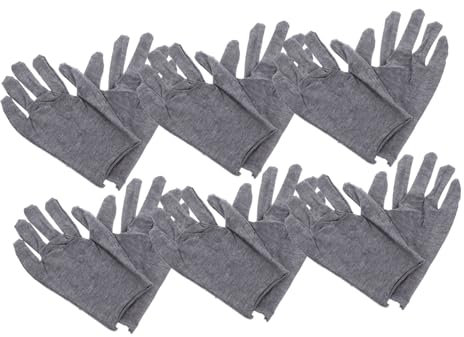 Mobestech 12 Stück Graue Baumwollhandschuhe Arbeitshandschuhe Mit Rutschfester Handfläche Für Montage Bau Gartenarbeit Und Verkehr