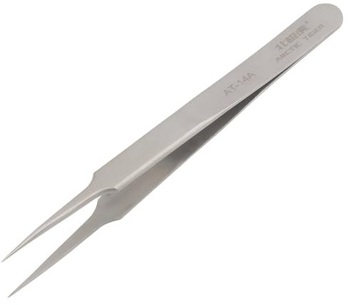 Pinzette dritte a punta fine in acciaio inox ultra precisione da 12 cm per micro saldatura lavoro industriale laboratorio pinzette