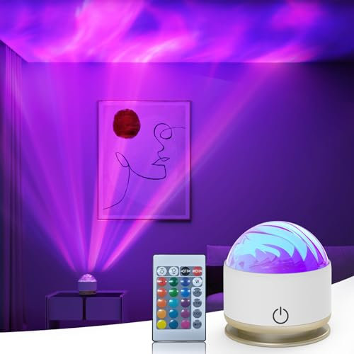 Coollamp Northern Lights Aurora Projector, Battery Operated 16 Colors Lighting Galaxy Sensory Night Light with Remote Control, Kids Mood Lighting for Bedroom Party Game Rooms Teen Girl Gift