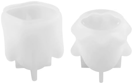 zalati 2 Pezzi Stampi in Silicone per Halloween - Stampi per Colata in Resina per Candele Fantasma 3D per Artigianato Fai da Te, Resina Epossidica, Cioccolato, Sapone, Decorazioni per Feste
