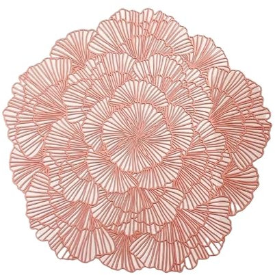 VCSZYAFX 1 Confezione da 1 sottopiatto Rotondo con Fiori e Rose, sottopiatto Decorativo Cavo, sottopiatto antiscottatura, sottopiatto in Filo Metallico, Piatto da Bistecca(Rose Gold 10CM)