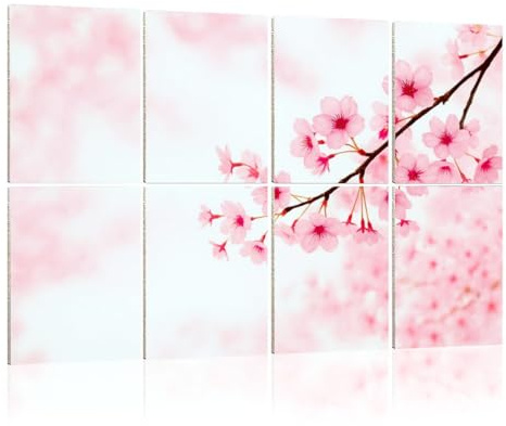 8 Pack Acoustic Foam Panels Sound Proofing Panels Pink Cherry Blossoms Acoustic Wall Panel Soundproofing for Livingroom Nursery Room 48x32 Home Decor