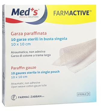 Garza Paraffinata sterile 10x10 cm (10 Pezzi) in confezione singola