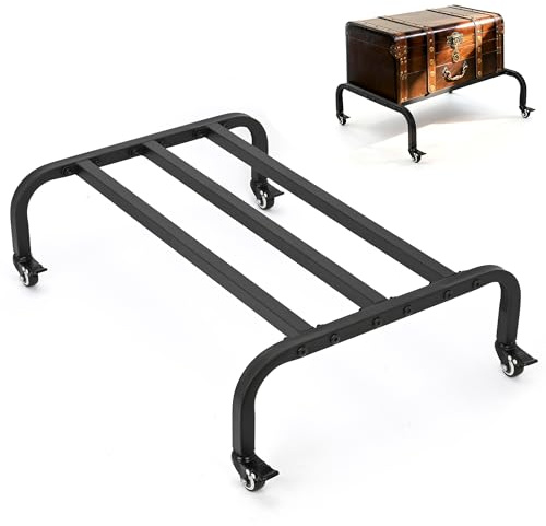 lukar Tack Trunk Stands for Horses, 1 Metal Tubing, Max 330lbs Load Capacity, Heavy Duty Saddle Box Support with Caster Wheels, Horse Tack Storage Organization