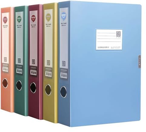 Neikafan Faldoni Portadocumenti Altezza 35mm senza Anelli 5 Pezzi Raccoglitore Documenti A4 Fascicolatore, Faldoni Portadocumenti A4 Dox senza Anelli per Ufficio, Scuole Dormitorio e Casa