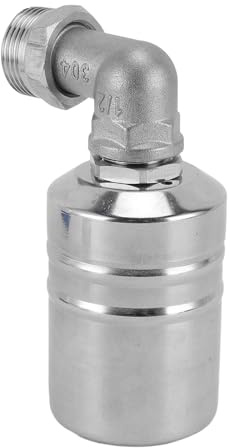 Asixxsix Vollautomatisches Wasserschwimmerventil, 1/2-Zoll-auf-3/4-Zoll-Adapter, Edelstahl-Wasserstandskontroll-Schwimmerventil 10 Psi-150 Psi für Springbrunnen