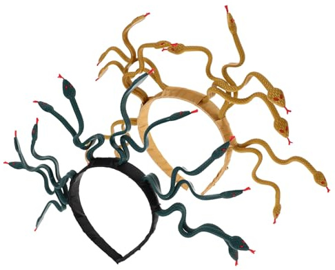 PRETYZOOM 2 Stück Schlangen Kopfschmuck mit Biegsamem Design und Schlangenkopf für Damen Ägyptische Accessoires für Bühnenauftritte und Cosplay in Dunkelgrün und Gold