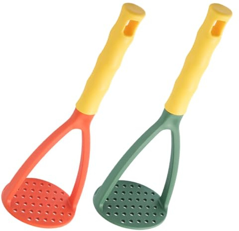 GARVALON Lot de 2 Presse-Purée Manuels en Polypropylène Outils Cuisine pour Écraser Pommes de Terre et Légumes 2 Couleurs Ustensiles Polyvalents pour Préparation D’Aliments et
