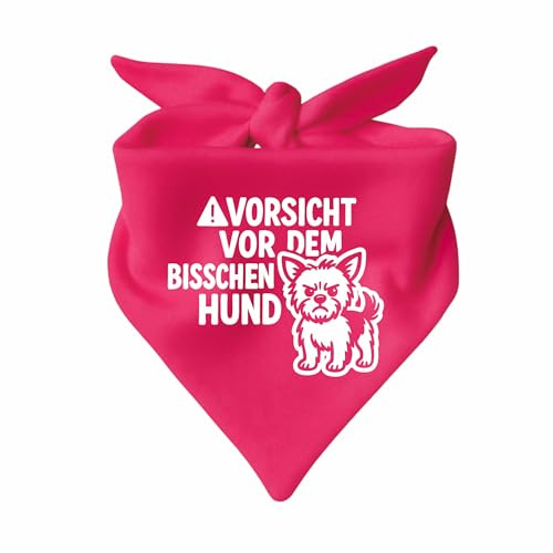 Hunde Dreiecks Halstuch (Fb: pink) (Gr. 1 (55 cm)) Vorsicht vor dem bisschen Hund