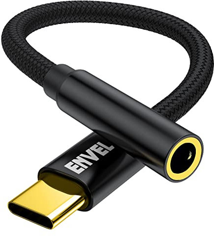 Adattatore jack per cuffie da USB C a 3,5 mm, tipo C a 3,5 mm, cavo audio stereo DAC compatibile con Huawei P50/P40 Mate 40/30 Pro/Pixel 6/5/4/XL/Samsung Galaxy S22/S21/S20/S20+/S10/S9/Note10 Nero